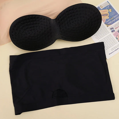 Seamless Tube Top Bra - Strapless Bandeau Wireless Breast Top With Back Closure