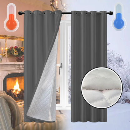 Thermal Insulation Curtains - Thickened Cotton Window Drapes for Bedroom & Living Room