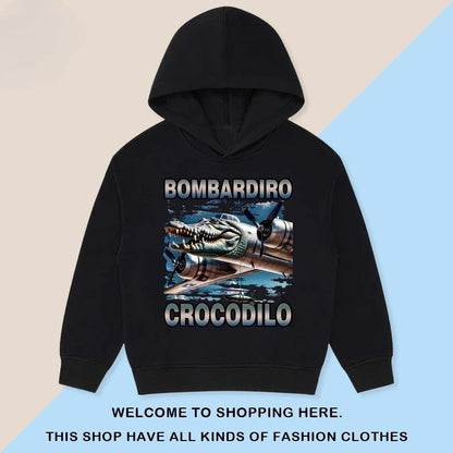 Kids Cartoon Hooded Sweatshirt - Classic Tung Tung Mountains and Seas Design - ZOOMNSTORE