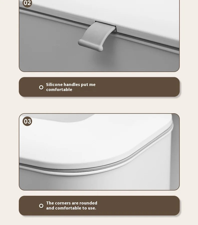 Wall-Mounted Trash Bin with Silicone Handle - Two-Way Opening Lid PP Storage Tube
