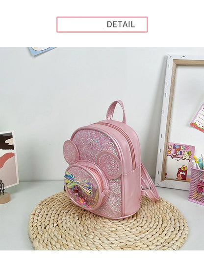 Cute Sequin Backpack for Girls - Cartoon Princess Kindergarten Schoolbag - ZOOMNSTORE