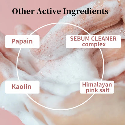 Korean Centella Poremizing Deep Cleansing Foam,Pink Salt Facial Pore Cleansing Gentle  Moisturizing Cleanser Face Care Products