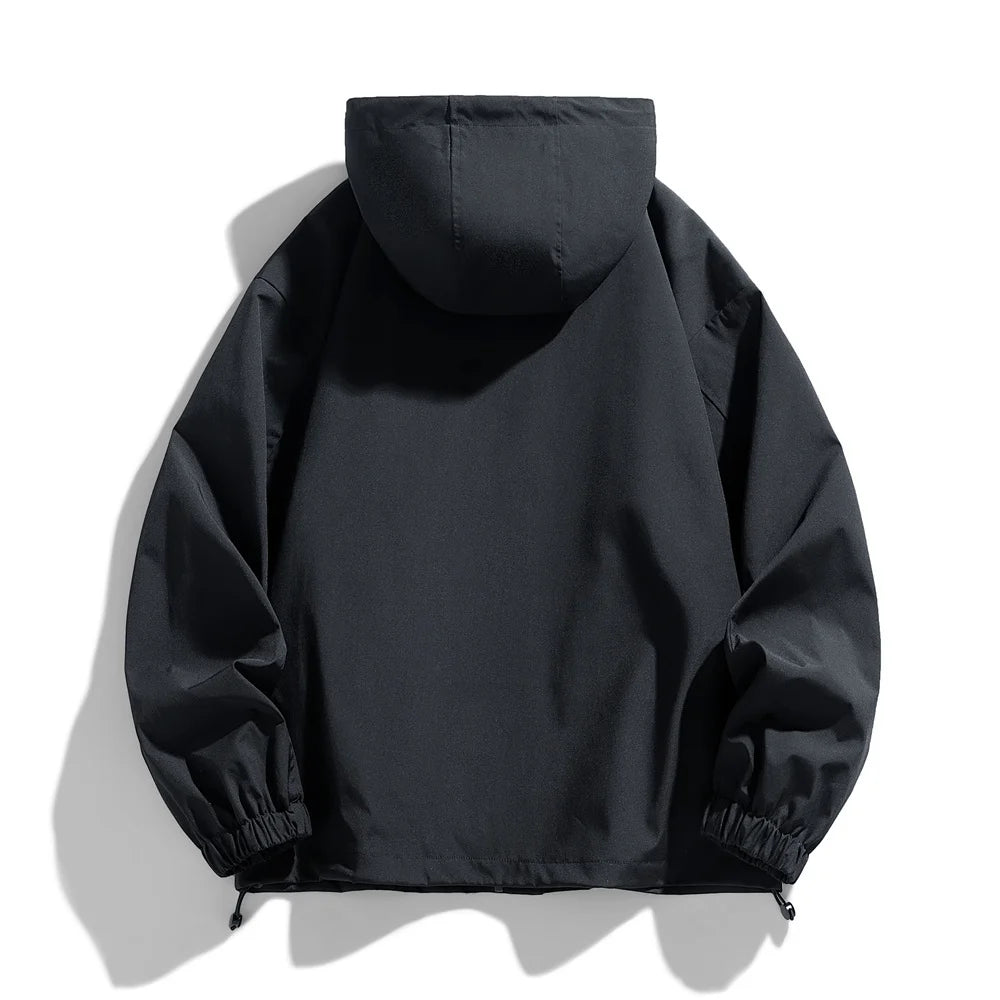 Windproof Waterproof Jacket - Plus Size Workwear Coat With Breathable Zipper Closure