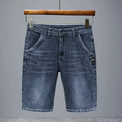 Trendy Brand Beggar Denim Boys Summer Thin Ripped Patch Printed Medium Pants Korean Outerwear Cowboy Shorts Man Short Half Pants