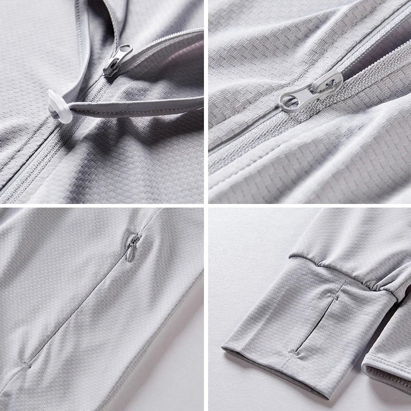 Summer sun protective clothing ultra-thin breathable sun protective clothing women's UV-proof large size hooded ice silk skin cl