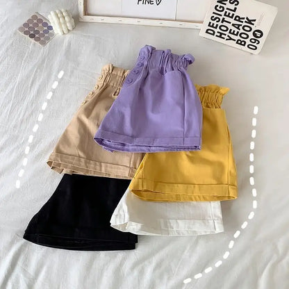 Korean Girls Casual Shorts - Thin Summer Trousers for Kids 3-12Yrs