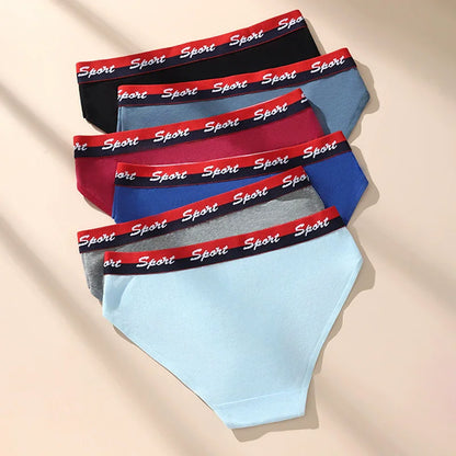 7Pcs Women Panties Breathable Underwear Soft Cotton Girls Underpants Low Waist Panty Sports Girls Briefs Sexy Female Lingerie
