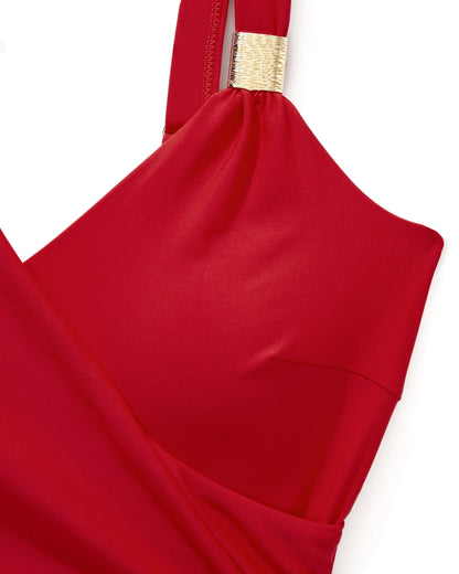Women's Summer V-neck Swimsuit Slim Bikini One-piece Swimming Suit Bathwear Bathing Suits One Piece Swimsuits Female