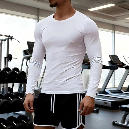 Men Sport T-Shirt – Quick Dry Compression Shirt Long Sleeve Running Top