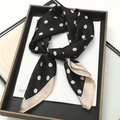 Luxury Silk Plaid Scarf - Soft Satin Neck Hair Tie for Women Foulard Hijab 2021