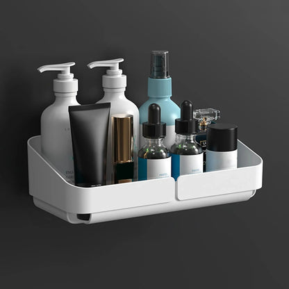 Bathroom Kitchen Wall Shelf - No-Drill Makeup  Shampoo Organizer