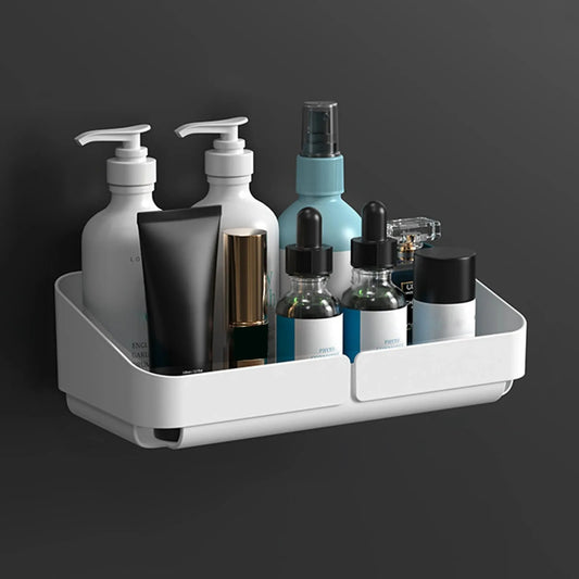 Bathroom Kitchen Wall Shelf - No-Drill Makeup  Shampoo Organizer