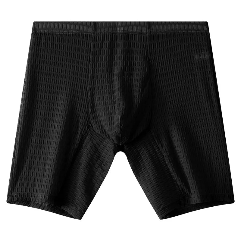 Mens Underpant Solid Transparent Mesh Boxers Shorts Man Soft Lace Underwear Breathable U Convex Pouch Panites Cueca Calzoncillo
