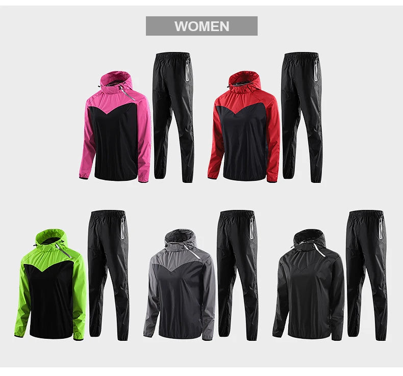 Sauna Suit Unisex Gym Clothing - Full Body Sweating Tracksuit for Weight Loss & Fitness