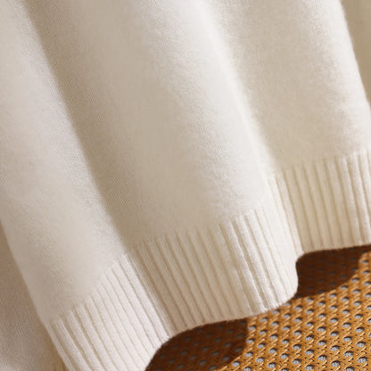 Autumn Winter Women's Sequins 100% Wool Knitted Turtleneck Pullover Sweater Wide Leg Pants Set Thick Casual Cashmere Knit Set