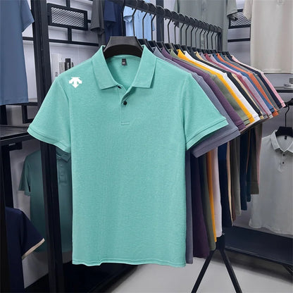 Mercerized Cotton100% Men's Summer Luxury Brand Short Sleeves Polo Shirt 25 Colors Choose From T-Shirt Business Leisure Men Top