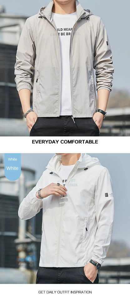 2025Summer Hooded Jacket Men Women Waterproof Sun Protection Clothing Fishing Hunting Clothes Quick Dry Skin Windbreaker