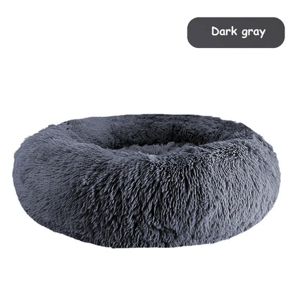 Donut Dog Bed - Soft Plush Pet Bed With Raised Rim | Warm Washable Cushion