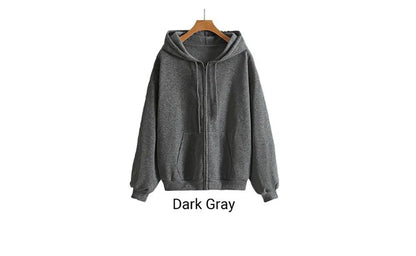 Roses And Positive Short Sentences Printing Zipper Hoodies Women Autumn Korean Hoodie Loose Pocket Sportswear Fleece Clothing