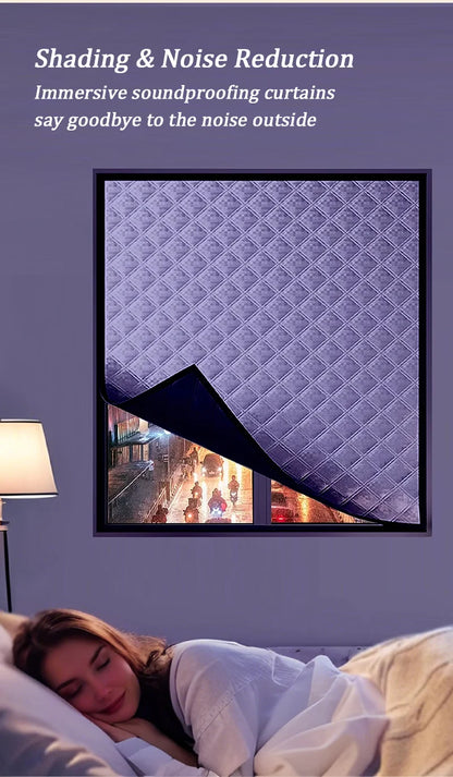 Waterproof Cotton Curtains - Windproof Window Drapes | Thermal Insulation & Frost Resistant Film