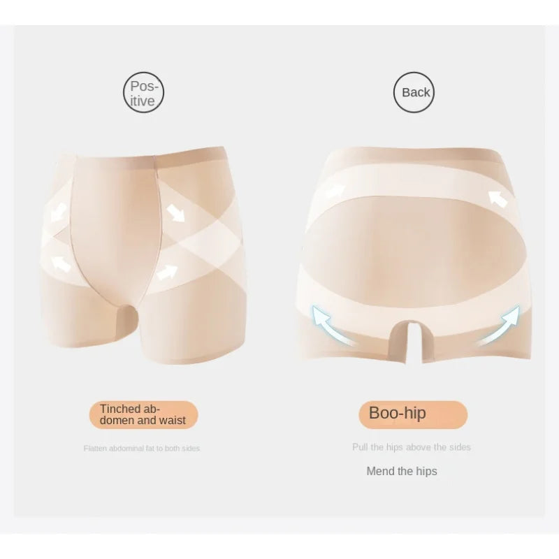 Cooling Boxer Tummy Control Pants Breathable Tight Women Safety Pants Shaping Hip Lifting Adjustable High Waist