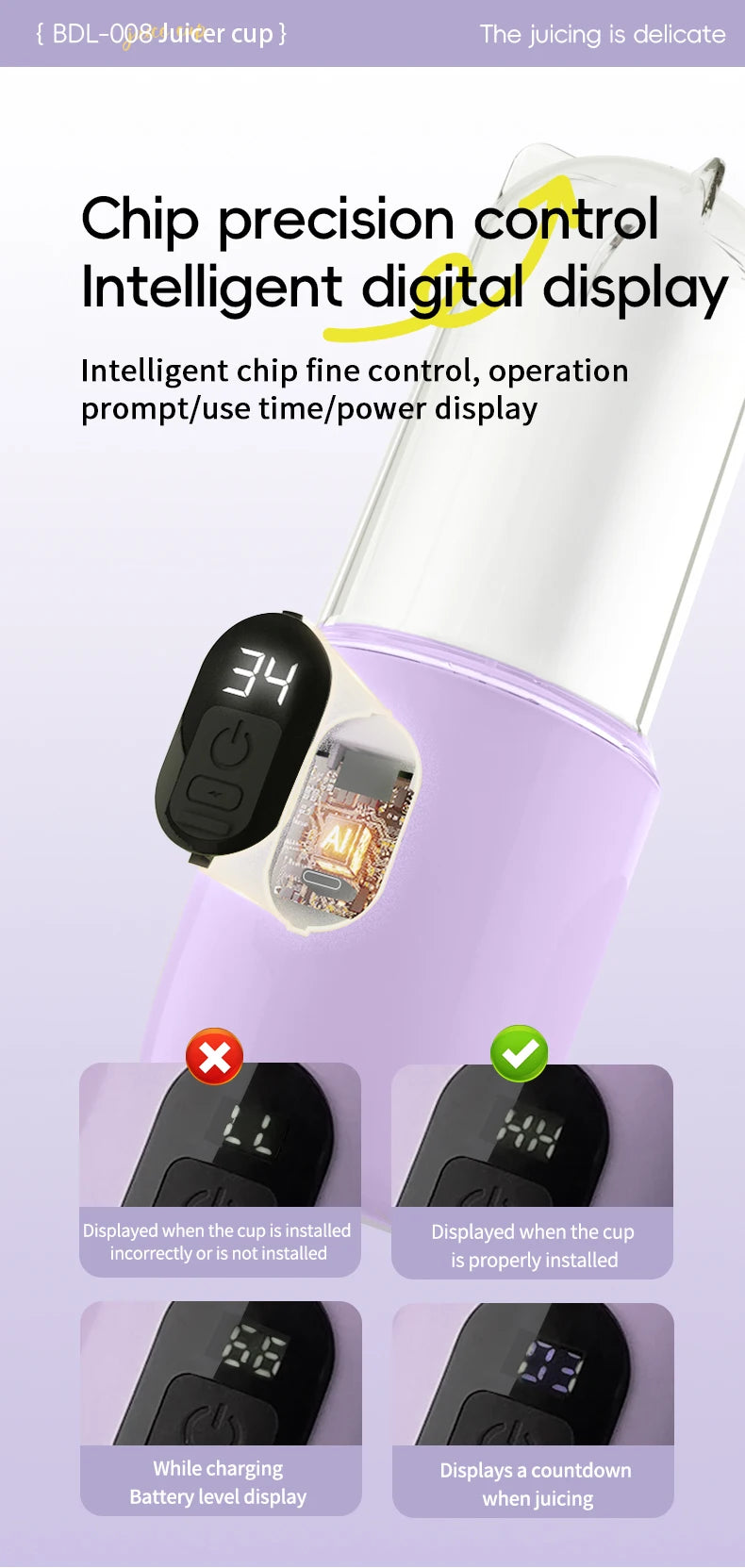 Portable USB Rechargeable Blender - Mini Juicer for Smoothies and Shakes