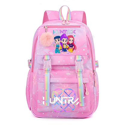 Kids Backpack - High Capacity Cartoon Anime School Bag for Girls | Breathable, Wear Resistant