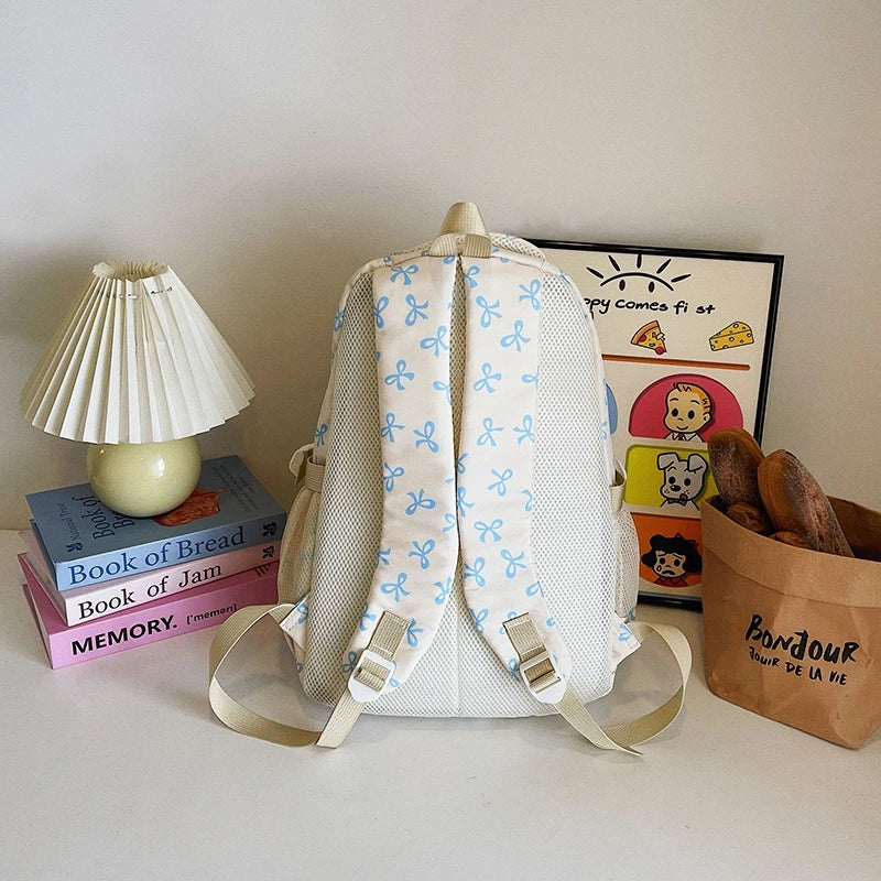 Bow Print Backpack Set - 3 Pcs with Crossbody Bag  Small Purse for Kids - ZOOMNSTORE