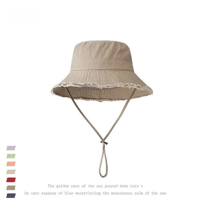 1pc Solid Color Vacation Bucket Caps with Large Eaves for Women Men,spring and Summer Outdoor Providing Sun Protectionsuitable
