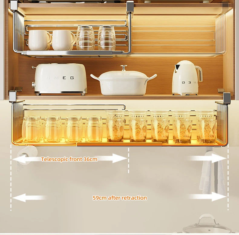 Retractable Hanging Basket - Stainless Steel Kitchen Storage Organizer With Large Capacity
