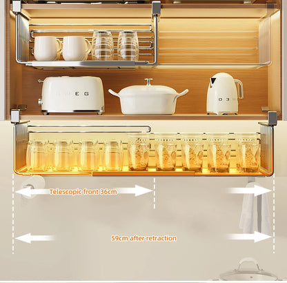 Retractable Hanging Basket - Stainless Steel Kitchen Storage Organizer With Large Capacity