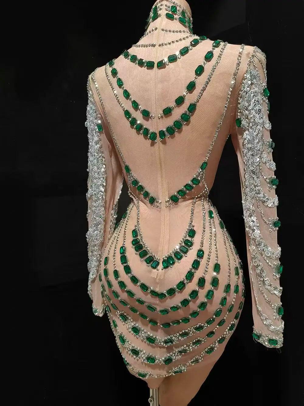 Mini Rhinestone Dress - Sparkly Cocktail Party Bodycon Sheath Dress For Women