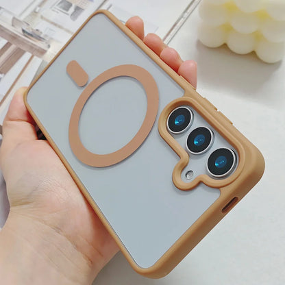 Frosted Magnetic Phone Case for Samsung Galaxy S26 Ultra S25 Edge S24 S23 FE S22 Plus for Magsafe A57 A37 A17 A07 A56 A36 Cover