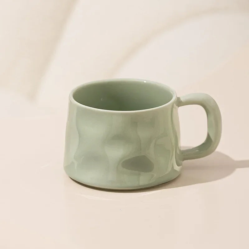 Ceramic Coffee Mug - Breakfast Coffee Cup with Saucer | Eco Friendly Modern Style