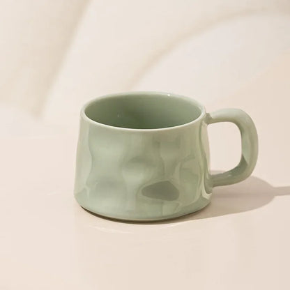Ceramic Coffee Mug - Breakfast Coffee Cup with Saucer | Eco Friendly Modern Style