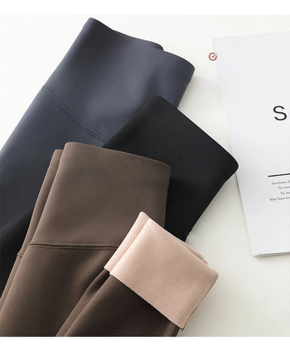 High Waist Leggings - Seamless Fleece Velvet Women's Fitness Pants, Warm & Slim