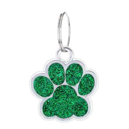 Cat Dog Paw Print Dog Cat Tags Anti-Lost Pet Glitter Pendant with Hook Exquisite Pet Collar Tag Pendant Kitten