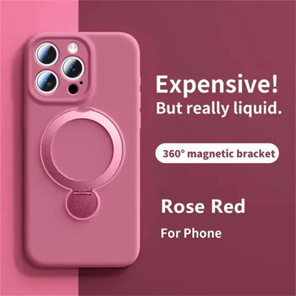 Original Liquid Matte Magnetic Stand Phone Case for iPhone 17 16 14 15 Pro Max For Magsafe Wireless Charge Shockproof Back Cover