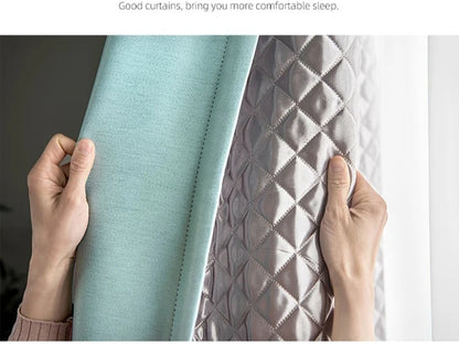 Windproof Winter Curtains - Thick Cotton Thermal Drapes for French Windows | Sound Insulation & Energy Saving