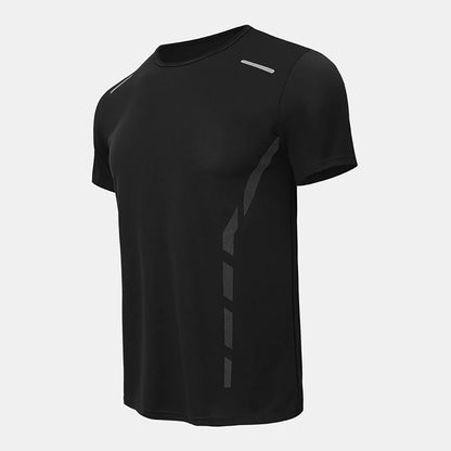 Men's Quick-Dry Sports Shirt – Multicolor Summer Running Badminton Tee with Reflective Strip