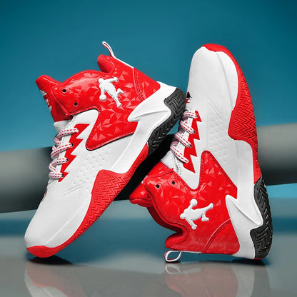 Children Basketball Shoes for Boys Girls Kids Teenagers Breathable Non-slip Lace Up Indoor Outdoor Training Sneakers Tennis Shoe