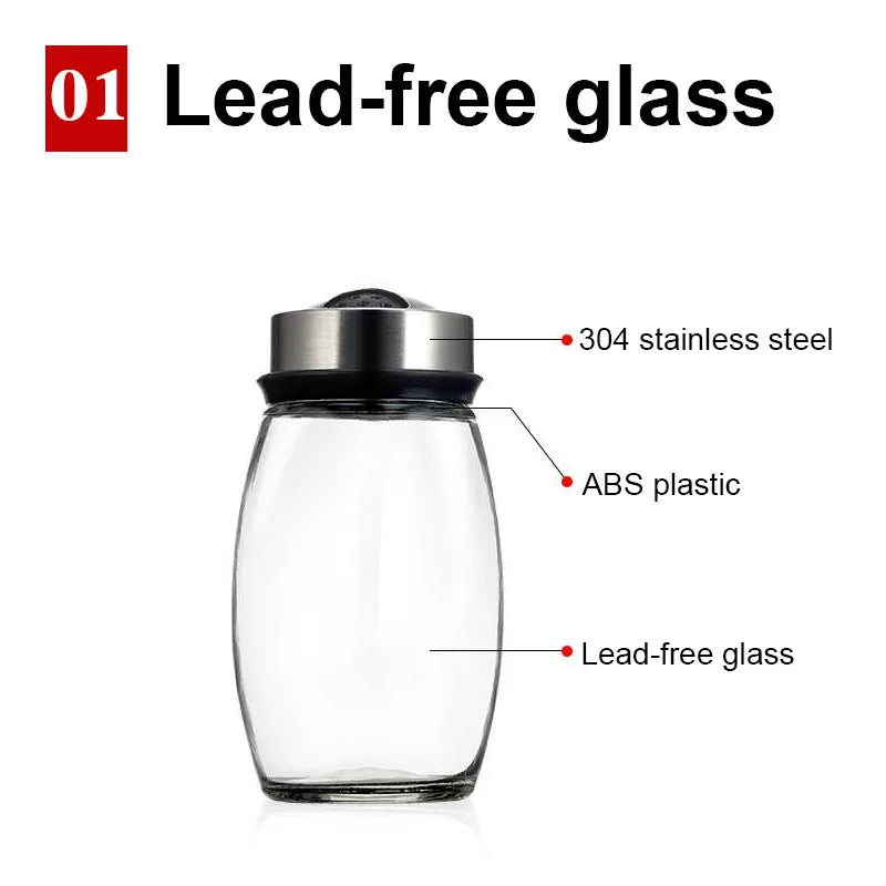 Rotating Spice Jar Set - Glass Seasoning Organizer with Rack for Kitchen Storage
