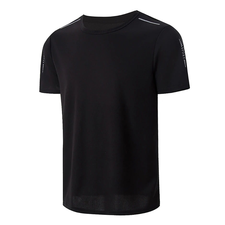 Men's Quick-Dry Sports Shirt – Multicolor Summer Running Badminton Tee with Reflective Strip