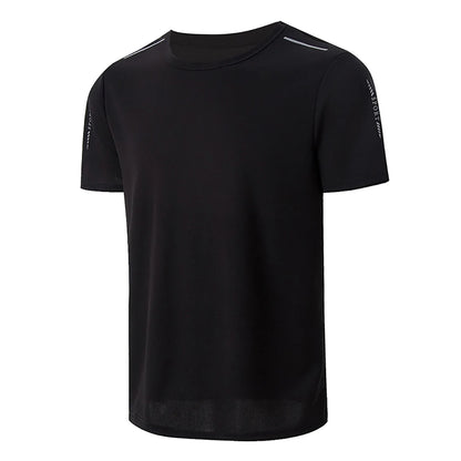 Men's Quick-Dry Sports Shirt – Multicolor Summer Running Badminton Tee with Reflective Strip
