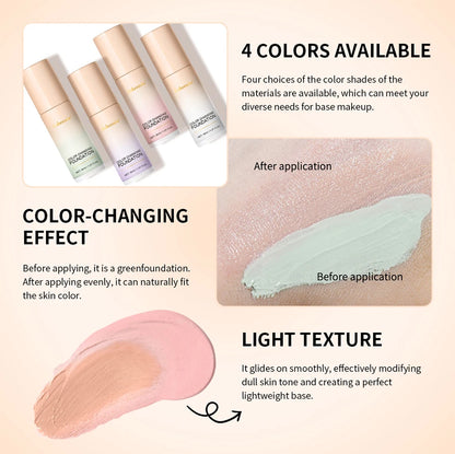 Color Changing Foundation 4 In 1 Moisturizer Longwearing Waterproof Concealer Even Skin Toning Sunscreen Spf 30 Whitening Makeup