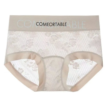 Seamless Women Panties Lace Alphabet Fashion Hip Lift Slightly Tummy Tightening Simple Lengthening Silk Crotch