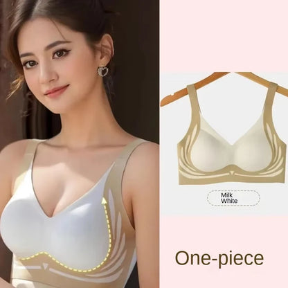 Wireless Push-Up Bra - Seamless Full Cup Plus Size Bralette With Soft Sleepwear Comfort