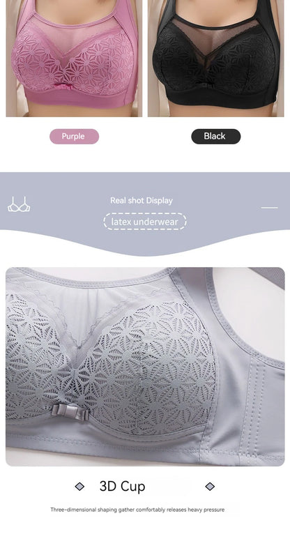 New Style Non Steel Ring Gathering Anti Sagging Thin Cup Breathable Adjustable Back Bra Anti Slip Four Breasted Underwear