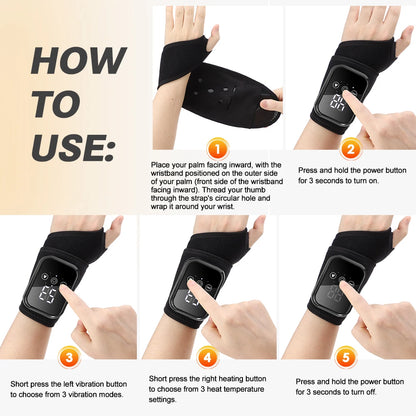 Electric Heating Wrist Brace | Rechargeable Wristband With Hot Compress & Thermal Wrist Support