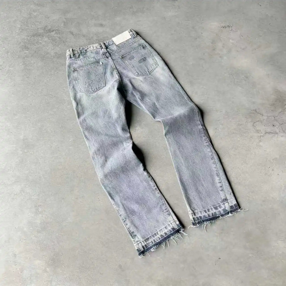Y2K New Retro Centipede Embroidery Pattern Washed Oversized Wide-Leg Pants Street Gothic Harajuku Floor Pants For Men and Women